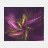 Lila Shades Abstrakt Blume Fantasie Fleecedecke (Vorderseite (Horizontal))