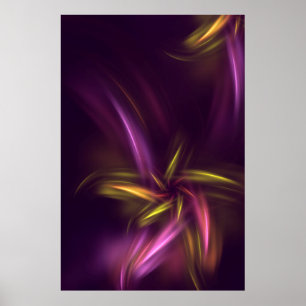 Lila Shades Abstrakt Blume Fantasie Poster