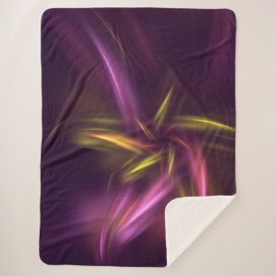 Lila Shades Abstrakt Blume Fantasie Sherpadecke