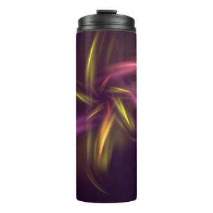 Lila Shades Abstrakt Blume Fantasie Thermosbecher