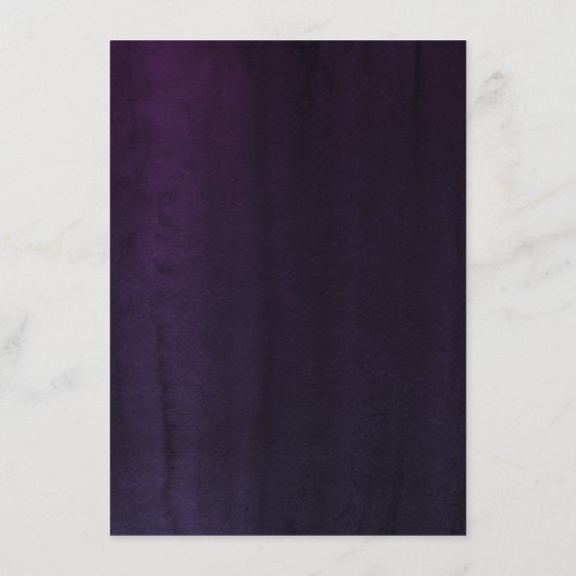 Lila Shades Blume Hochzeitsinformationen Begleitkarte (Rückseite)