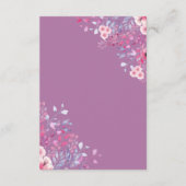 Lila Shades Country Wildblumen Blumenhochzeit Begleitkarte (Rückseite)