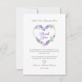 Lila Shades Floral Watercolor Foto Dankeskarte