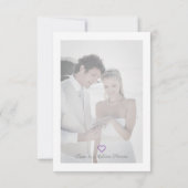 Lila Shades Floral Watercolor Foto Dankeskarte (Rückseite)