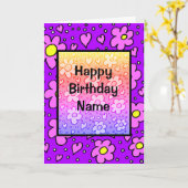 Lila Shades Flower Birthday Karte (Gelbe Blume)