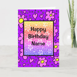 Lila Shades Flower Birthday Karte