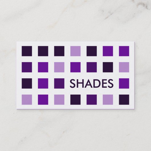 LILA SHADES (Mod-Quadrate) Visitenkarte (Vorderseite)
