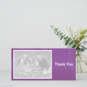 Lila Shadows Dankeskarte (Stehend Vorderseite)