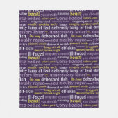 Lila Shakespeare Insult Funny Literatur Fleecedecke (Vorderseite)