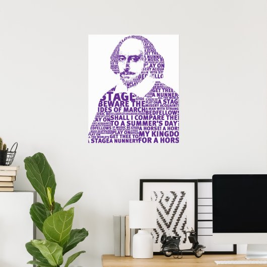 Lila Shakespeare-Textdesign Poster (Heimbüro)