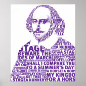 Lila Shakespeare-Textdesign Poster (Vorne)