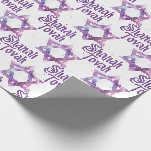 Lila Shanah Tovah-Umhüllungsblätter Geschenkpapier (Ecke)