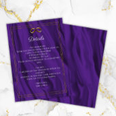 Lila Shimmer & Gold Rings Hochzeitsdetails Begleitkarte