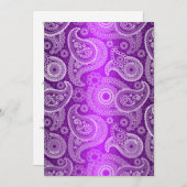 Lila Shimmer Satin & Paisley Einladung (Vorne/Hinten)