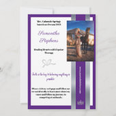 Lila Shine-Autogrammkarte für Beifahrer Einladung (Rückseite)