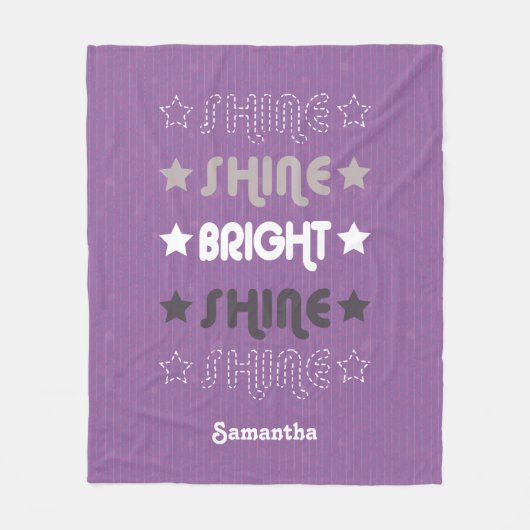 Lila Shine. Shine. Hell. Shine. Shine. Fleecedecke (Vorderseite)