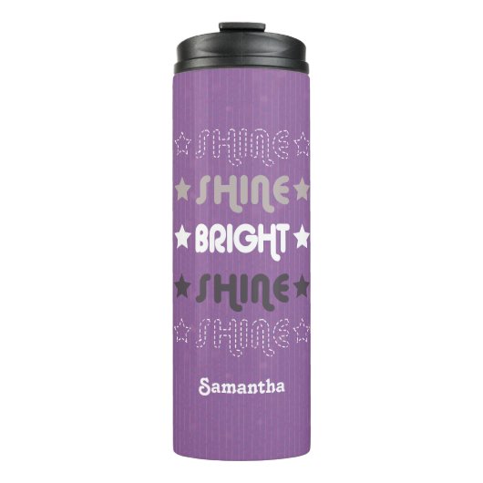 Lila Shine. Shine. Hell. Shine. Shine. Thermosbecher (Vorderseite)