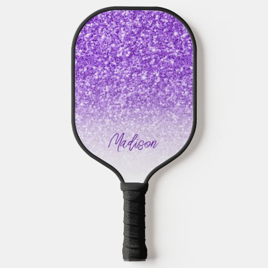 Lila Shiny Glitzer Pickleball Schläger (Vorderseite)