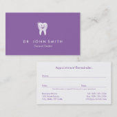 Lila Shiny lächelnd Zahnarzttermine Terminkarte (Vorne/Hinten)