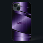 Lila Shiny-Metallic-Aluminiumsiegel Case-Mate iPhone Hülle<br><div class="desc">Lila metallisches gebürstetes Aluminium-Look. Benutzerdefiniertes und optionales Monogramm Cooles männliches Design. Verfügbar über andere Produkte</div>