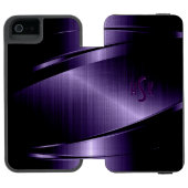Lila Shiny-Metallic-Aluminiumsiegel Incipio iPhone Geldbeutel-Hülle (Folio Geöffnet)