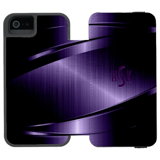 Lila Shiny-Metallic-Aluminiumsiegel Incipio iPhone Geldbeutel-Hülle (Folio Geöffnet)