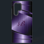 Lila Shiny-Metallic-Aluminiumsiegel Samsung Galaxy Hülle<br><div class="desc">Lila metallisches gebürstetes Aluminium-Look. Benutzerdefiniertes und optionales Monogramm Cooles männliches Design. Verfügbar auf anderen Produkten. Metallisch aussehendes Bild und nicht echtes Metall bis metallisch.</div>