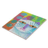 Lila Siamkatzen Abstrakte Malerei Fliese (Seite)