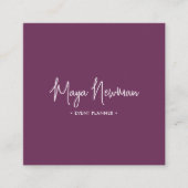 LILA SIGNATUR Moderner CHIC Minimaler QR-Code Quadratische Visitenkarte (Vorderseite)