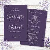 Lila Signature Script-Hochzeitsprogramm