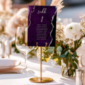 Lila Silber-Achat-Hochzeit Tischnummer