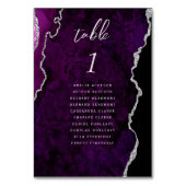 Lila Silber-Achat-Hochzeit Tischnummer (Vorderseite)