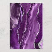 Lila Silber Agate Dark Wedding Menükarte (Rückseite)