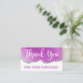 Lila Silber Agate Glitzer Weiß Vielen Dank Visitenkarte (Stehend Vorderseite)