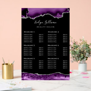 Lila Silber-Agate-Preisliste Akryllische Beschrift Acrylschild