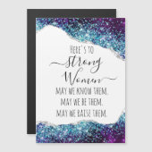 Lila Silber Agate Strong Women Zitat Geschenkidee Magnetkarte (Vorne/Hinten)