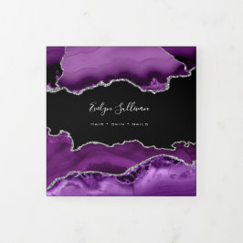 lila silber Agate Trifold Broschüre