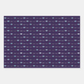 Lila & silber Blue Evil Eye Lashes Nazar Mati Geschenkpapier Set (Vorderseite)