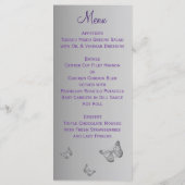 Lila Silber-Butterfly-Karte Menükarte (Rückseite)