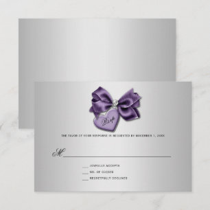 Lila Silber Diamant Herz Anhänger RSVP Karte
