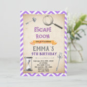 Lila Silber-Fluchtraum Geburtstagsparty Einladung (Stehend Vorderseite)