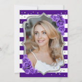 Lila Silber-Foto 50. Geburtstag Einladung (Rückseite)