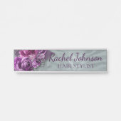 Lila Silber-Glitzer-Rose Weibliche Weibchen Tor S Türschild (Vorderseite )