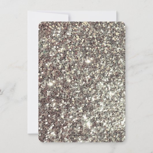 Lila Silber Glitzer Sweet 16 Party Einladung (Rückseite)