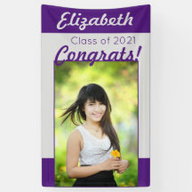 Lila Silber-Glückwünsche 1 Foto Graduierungsparty