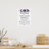 Lila Silber Gray Unplugged Wedding CeremonySigning Poster (Küche)