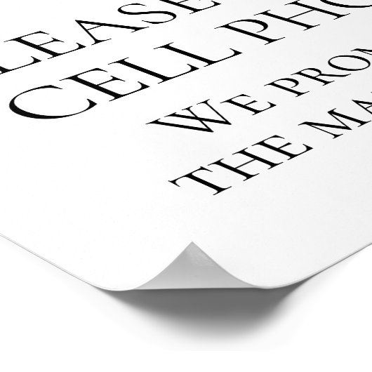 Lila Silber Gray Unplugged Wedding CeremonySigning Poster (Ecke)