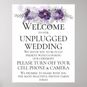 Lila Silber Gray Unplugged Wedding CeremonySigning Poster