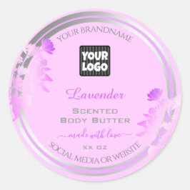 Lila Silber-Logo-Produktverpackungszeichen Runder Aufkleber