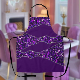 Lila Silber Luxuriös Elegante Flüssige Textur Schürze